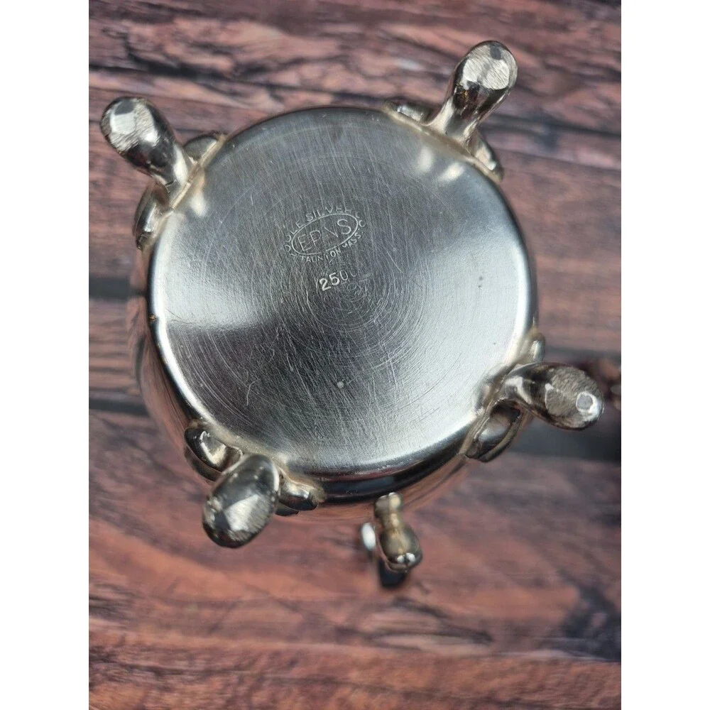 VTG Poole Silver Company 2500 Old English Style Footed Creamer & Open Sugar Bowl